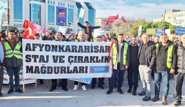 Afyon’lu Staj Mağdurları İstanbul Mitingine Katıldı